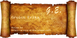 Gruics Erika névjegykártya